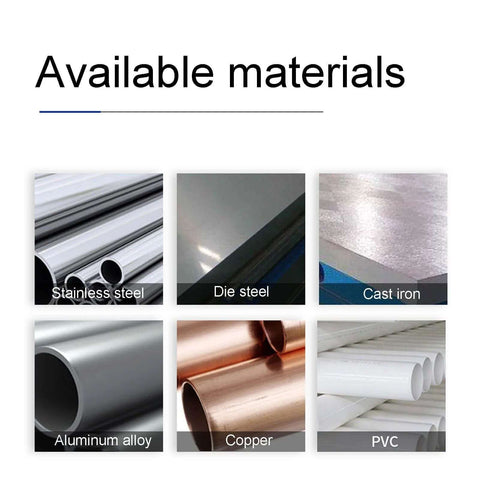 Materials available for Pro Grade 10 Step High Speed Steel Step Drill Bit Set include stainless steel, die steel, cast iron, aluminum alloy, copper, PVC.