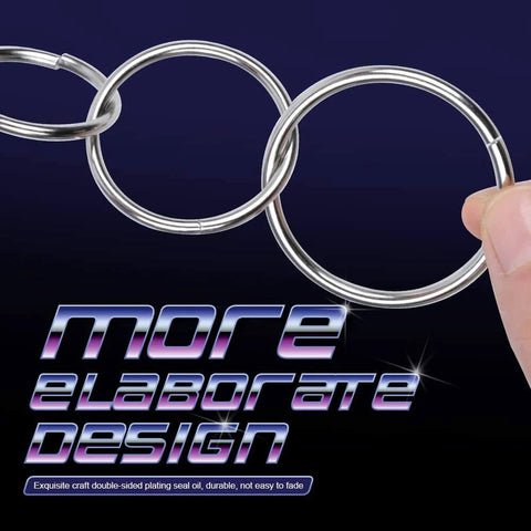 Close-up of Metal O Rings Set 50 Pieces Non Welded Silver O Ring Assortment in 5 Sizes 16mm 21mm 25mm 32mm 38mm showcasing design detail.