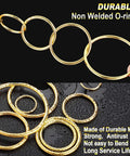 Gold Metal O Rings Set 60 Pcs In 6 Sizes Multi Purpose Buckle Loop Rings For Hardware Bags DIY Keychains Belts Craft Projects 15mm 20mm 25mm 32mm 38mm 50mm