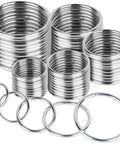 Metal O Rings Set 50 Pieces Non Welded Silver O Ring Assortment In 5 Sizes 16mm 21mm 25mm 32mm 38mm For Macrame Camping Dog Leashes Bags And Craft Projects Great For Hardware And DIY
