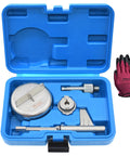 Metal case of Mercedes 9G Tronic Transmission Oil Fill Kit with gloves for easy ATF changes and spill-free maintenance.