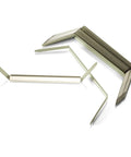 Sturdy Prong Paper Fasteners Bases Only For One Inch Capacity With A Two Point Seven Five Inch Base Built From Durable Metal For Reliable File Organization In Any Home Or Office Box Of One Hundred Must Have Officemate. Close-up of metal prong paper fasteners with a 2.75-inch base.