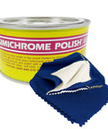 Premium Metal Polish Compound With Cloth 250g tin can with included polishing cloth, ideal for restoring chrome and stainless steel.