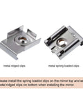 Mirror Hanger Clips Set For Unframed Mirrors Eight Pieces Spring Loaded Metal Clips With Screws And Plugs Supports Up To Ten Kilograms