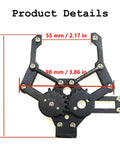 Metal Robot Claw Gripper With High Torque Servo dimensions, showcasing mechanical claw arm size for Arduino Raspberry Pi projects.