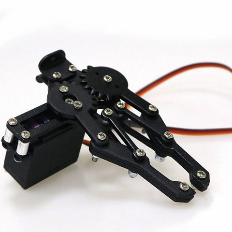 Metal Robot Claw Gripper with High Torque Servo for Arduino Raspberry Pi Microbit and Ros Projects, unassembled 2-DOF black claw arm
