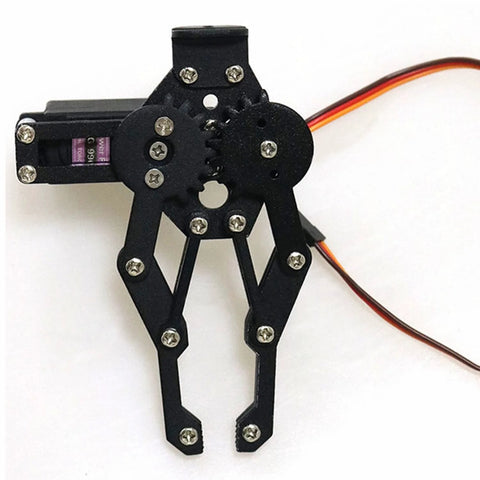 Metal Robot Claw Gripper With High Torque Servo for Arduino Raspberry Pi Microbit and ROS Projects featuring durable mechanical claw arm.