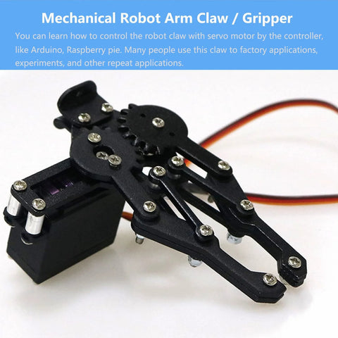 Metal Robot Claw Gripper With High Torque Servo for Arduino Raspberry Pi Microbit, ideal for robotics and DIY education projects.