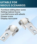 8 Pack 15mm Diameter Wheel Sliding Door Track Guide Rollers For Smooth Sliding Doors Durable High Quality Wheel Easy Installation With Basic Tools Stable Rolling And Quiet Operation