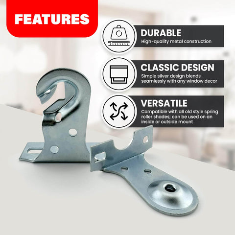 Heavy Duty Roller Shade Bracket Set For Window Drapery Hardware showing durable metal construction features