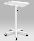 Metal Salon Rolling Tray On Wheels With Adjustable Height From 22 To 39 Inches For Tattoo, Medical, And Dental Use