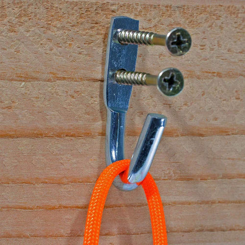 Rope Binding Hooks Five Eighth Inch Open End 20 Pack For Tarp Anchors Tie Downs on wood wall