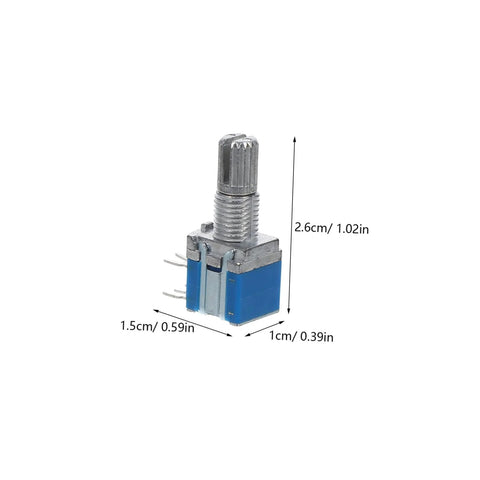 Single metal rotary encoder switch with measurements visible for accurate control in industrial machinery and home appliances.