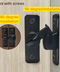 Metal Padlocks 90°/180° Rotating Security Locks with black finish and screws for doors on wooden surface