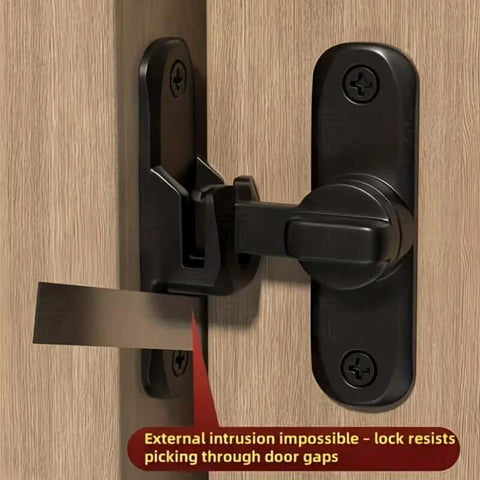 Metal Padlocks 90°/180° Rotating Security Locks installed on wooden door showing anti-intrusion feature