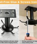 Utensil Hooks, 2 Pack Metal Kitchen Utensil Hangers Rack 360° Rotating Under Cabinet Utensil Hooks installation process