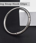 6 Pcs 3 Inch Large Round Carabiners Clips, Metal Trigger Spring Snap Hooks With O Rings, Gun Black Finish, Single Carabiner View