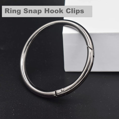 6 Pcs 3 Inch Large Round Carabiners Clips, Metal Trigger Spring Snap Hooks With O Rings, Gun Black Finish, Single Carabiner View