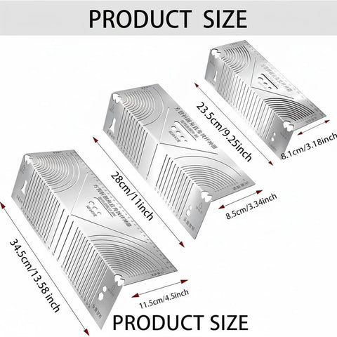 Metal Scribe Tool With Angle Finder And Circle Scriber in three sizes for metalworking, pipe fitting, and fabrication.