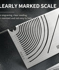 Close-up of Metal Scribe Tool With Angle Finder And Circle Scriber showing marked scale for precision in fabrication tasks.