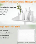 Metal Salon Rolling Tray On Wheels With Adjustable Height From 22 To 39 Inches For Tattoo, Medical, And Dental Use
