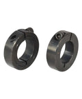 Single Split Clamp-On Shaft Collar of Metal Material 1 inch Bore Set Screw, carbon steel with black oxide, side view