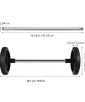 Garbage Can Wheels Replacement With Metal Hollow Shaft And Small Rubber Wheels 19.68 X 7.28 X 3.93 Inches shown with measurements