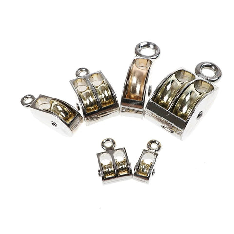 Assorted sizes of 36mm Metal Sheave Zinc Alloy Fixed Pulley Crown Block and Tackle Lifting Wheel Mini Single/Double Pulley for DIY