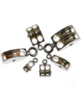 Assorted 36mm Metal Sheave Zinc Alloy Fixed Pulley Crown Block and Tackle Lifting Wheel Mini Single/Double Pulleys for DIY projects
