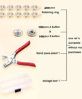 All In One Metal Snap Button Kit With Pliers For DIY Clothes Hats And Sewing, 400 Snap Pieces, 100 Sets, with storage box and pliers
