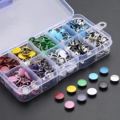 Metal Snap Buttons Set 9.5mm Kit With Pliers Press Tool For Dope DIY Sewing Crafts Clothes Hats And More, 400 Pieces In 10 Color Varieties