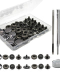 Leather Snap Fasteners Kit 12 Set 15mm Metal Snaps With Four Install Tools Rivets And Snaps For Clothing Jeans Jackets