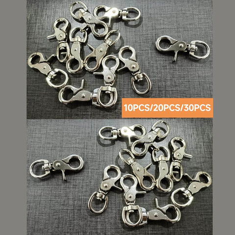 10 Pack Trigger Snap Hooks 2.32 Inches By 0.82 Inches Heavy Duty Swivel Metal Clasps shown in bulk with sleek zinc alloy finish.