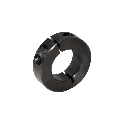 Single Split Clamp-On Shaft Collar of Metal Material 1 inch Bore Set Screw in black oxide carbon steel, 1.75 inch OD