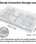 200 Piece Spring Assortment Kit With 20 Different Size Zinc Plated Extension And Compression Springs in plastic storage box