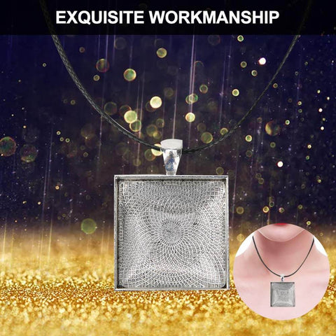 Necklace Base Tray Pendant Mold Kit For DIY Jewelry Making with square metal pendant against sparkling background
