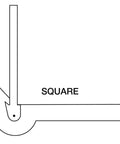Illustration of a square angle tool with labeled parts.