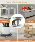 1 Inch Swivel Plate Casters With Low Profile TPR Silent Wheels For Furniture Mounting On Wooden Side Tables Shelving Units