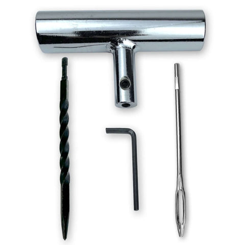 Metal T Handle Split Eye Needle Tire Plug Repair Tool With Hardened Steel Spiral Reamer And Allen Wrench For Quick Flat Tire Fix By TYK Industries Pro Grade.
