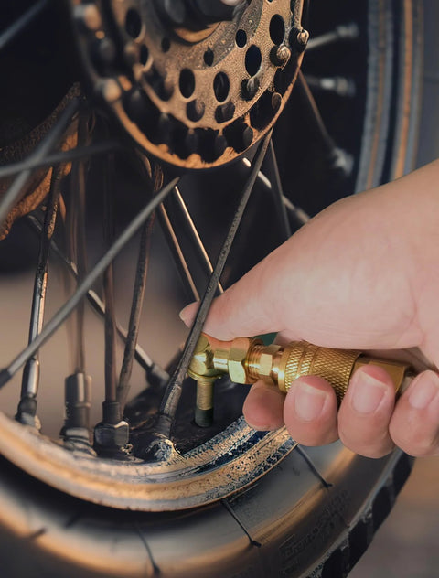 Using Two Pack Durable Metal Closed Ball Air Chucks with One Quarter Inch NPT Quick Plug for tire inflation