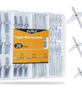 Heavy Duty Butterfly Anchors Kit With Toggle Bolts And Screws, 28Pcs Metal Drywall Anchors Set for 1/8, 3/16, 1/4 Inch in packaging