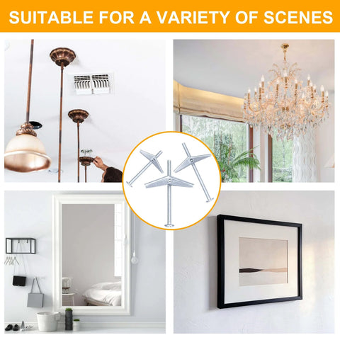Heavy Duty Butterfly Anchors Kit With Toggle Bolts And Screws, 28pcs; used for light fixtures, mirrors, and frames installation.
