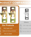 Comparison of metal toggle switch vs plastic toggle switch, highlighting stability and reliability of metal option.