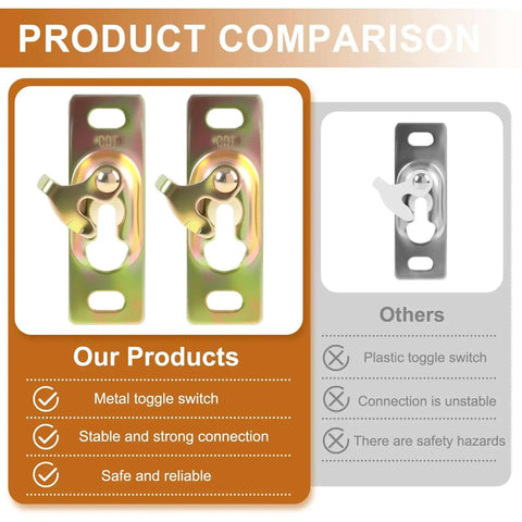 Comparison of metal toggle switch vs plastic toggle switch, highlighting stability and reliability of metal option.