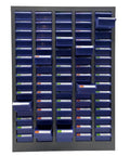 Front view of Bolt and Nut Tool Storage Cabinet 75 Drawers Parts Cabinet Contains Assortment KIT Metal Organization Shelves for Garage