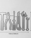 Must Have All Purpose Die Cut For Card Making And Scrapbooking With Intricate Metal Cutting Dies shaped like tools, 9.8x6cm