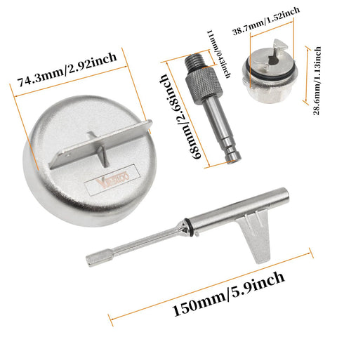 Mercedes 9G Tronic Transmission Oil Fill Kit components with measurements for easy oil change.