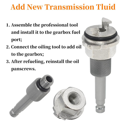 Mercedes 9G Tronic Transmission Oil Fill Kit with tools and instructions for easy gearbox oil refilling.