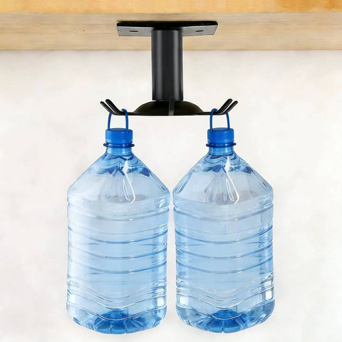 Utensil Hooks, 2 Pack Metal Kitchen Utensil Hangers Rack 360° Rotating Under Cabinet Utensil Hooks Top Mounted with 6 Rotatable Claws in use