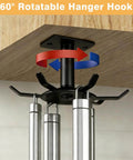 Utensil Hooks, 2 Pack Metal Kitchen Utensil Hangers Rack 360° Rotating Under Cabinet Utensil Hooks Top Mounted with 6 Rotatable Claws